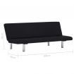 Sofa Bed Black Polyester