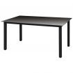 Garden Dining Table Glass Aluminium 150x90x74 cm Black
