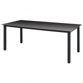 Garden Dining Table Glass Aluminium 190x90x74 cm Black