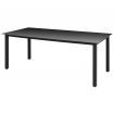 Garden Dining Table Glass Aluminium 190x90x74 cm Black