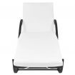 Sun Lounger with Cushion Poly Rattan Black