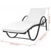 Sun Lounger with Cushion Poly Rattan Black