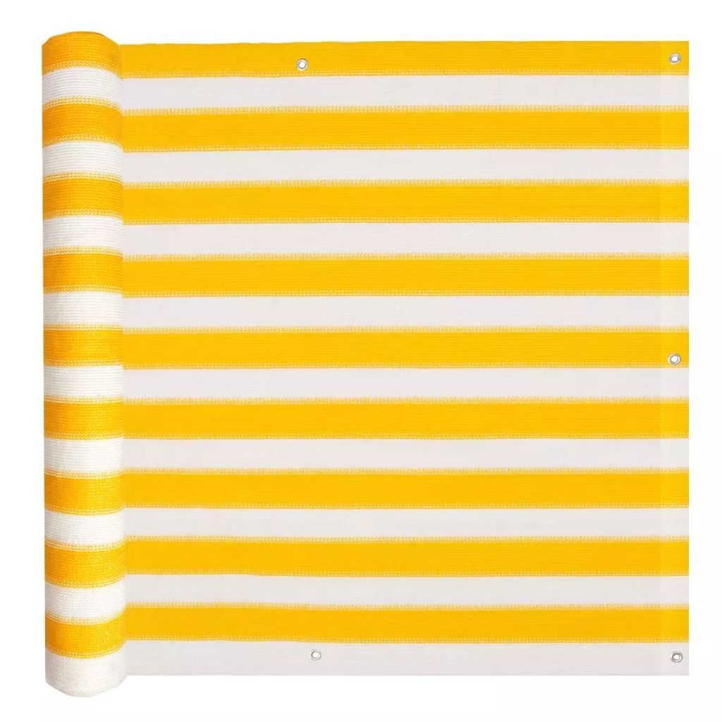 Balcony Screen HDPE 90x400 cm Yellow and White