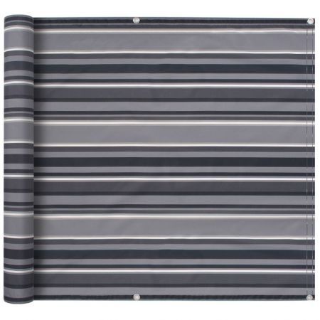 Balcony Screen Oxford Fabric 90x400 cm Stripe Grey