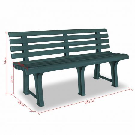 Garden Bench 145,5 cm Plastic Green | Crazy Sales