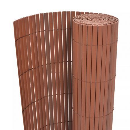 Double-Sided Garden Fence 90x500 cm Brown