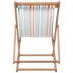 Folding Beach Chair Fabric and Wooden Frame Multicolour