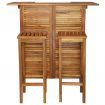 Bar Table and Chair Set 3 Pieces Solid Acacia Wood