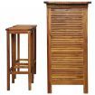 Bar Table and Chair Set 3 Pieces Solid Acacia Wood