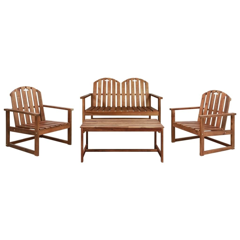 4 Piece Outdoor Lounge Set Solid Acacia Wood