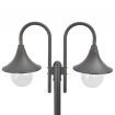 Garden Post Light E27 220 cm Aluminium 2-Lantern Bronze