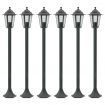 Garden Post Lights 6 pcs E27 110 cm Aluminium Dark Green