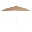 Outdoor Parasol with Metal Pole 300x200 cm Taupe