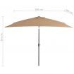 Outdoor Parasol with Metal Pole 300x200 cm Taupe