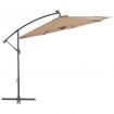 Cantilever Umbrella with LED Lights and Steel Pole 300 cm Taupe