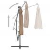 Cantilever Umbrella with LED Lights and Steel Pole 300 cm Taupe