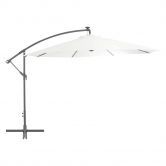 Cantilever Umbrella with LED Lights and Metal Pole 350 cm Sand