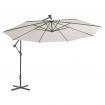 Cantilever Umbrella with LED Lights and Metal Pole 350 cm Sand