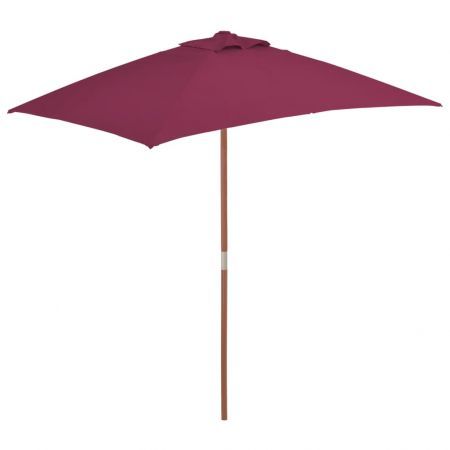 Outdoor Parasol with Wooden Pole 150x200 cm Bordeaux Red