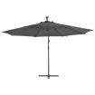 Cantilever Umbrella with LED Lights and Metal Pole 350 cm Anthracite