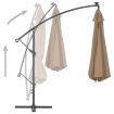 Cantilever Umbrella with LED Lights and Metal Pole 350 cm Taupe