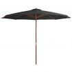 Outdoor Parasol with Wooden Pole 350 cm Anthracite