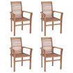 Stacking Dining Chairs 4 pcs Solid Teak