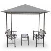 Garden Pavilion with Table and Benches 2.5x1.5x2.4 m Anthracite