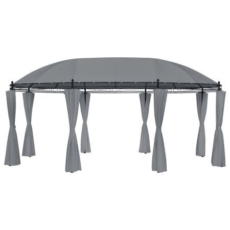 Gazebo with Curtains 530x350x265 cm Anthracite