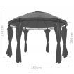 Gazebo with Curtains Round 3.5x2.7 m Anthracite