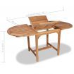 Extendable Outdoor Dining Table (110-160)x80x75cm Solid Teak