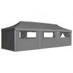 Folding Pop-up Party Tent with 8 Sidewalls 3x9 m Anthracite