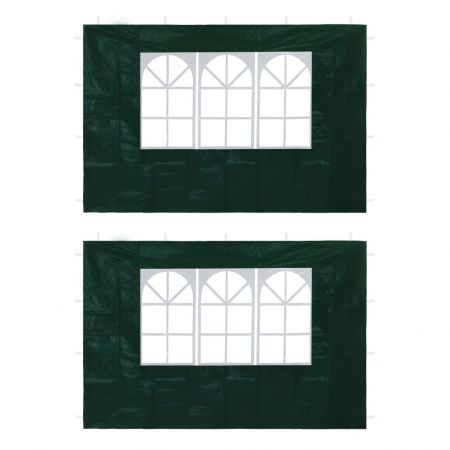 Party Tent Sidewalls 2 pcs with Window Green