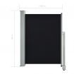 Patio Retractable Side Awning 100 x 300 cm Black