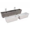 Balcony Planters 2 pcs 80 cm Grey Poly Rattan