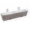 Balcony Planters 2 pcs 80 cm Grey Poly Rattan