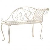 Garden Chaise Lounge 128 cm Metal Antique White