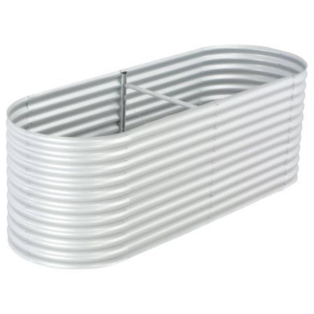 Garden Planter 240x80x81 cm Galvanised Steel Silver
