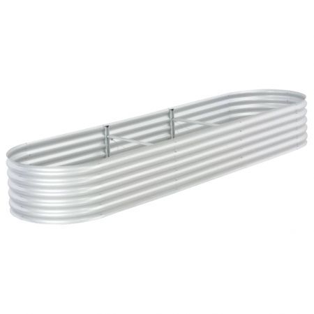 Garden Planter 320x80x44 cm Galvanised Steel Silver