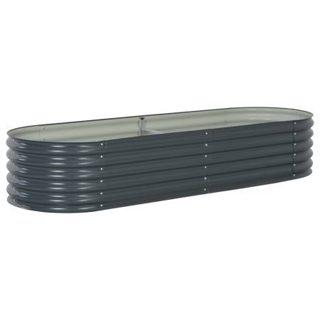 Garden Planter 240x80x44 cm Galvanised Steel Grey