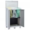 Garden Dustbin with 3 Bags Light Grey 65x38x102 cm