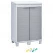 Garden Dustbin with 3 Bags Light Grey 65x38x102 cm