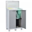 Garden Dustbin with 3 Bags Light Grey 65x38x102 cm