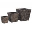 Garden Planters 3 pcs Water Hyacinth Brown