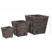 Garden Planters 3 pcs Water Hyacinth Brown