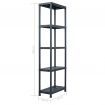 Storage Shelf Rack Black 125 kg 60x30x180 cm Plastic