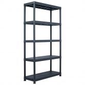 Storage Shelving 5-tier Plastic Shelf Rack 180 cm Height Black