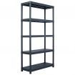 Storage Shelving 5-tier Plastic Shelf Rack 180 cm Height Black