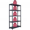 Storage Shelving 5-tier Plastic Shelf Rack 180 cm Height Black