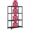 Storage Shelf Rack Black 220 kg 90x40x138 cm Plastic